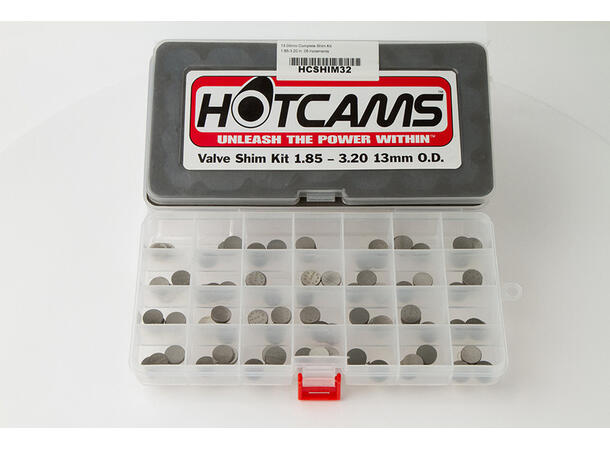 Hot Cams Shims-sett 1.85-3.25mm- 13,00mm 84 shims. 13mm