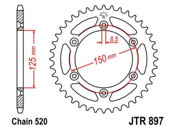 JT JTR897 Bakdrev 45T KTM 790 Adventure