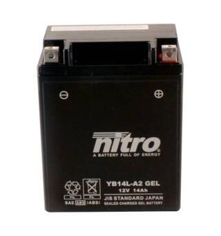 Nitro YB14L-A2 - 12V ATV/MC/Snøscooter Batteri 12V, 14Ah, 134x89x166, Forsegl. AGM GEL