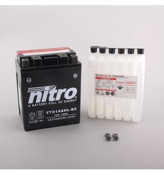 Nitro YTX14AHL-BS - 12V ATV/MC/Snøscooter Batteri 12V, 12Ah, 134x89x166, Syrepakke, AGM
