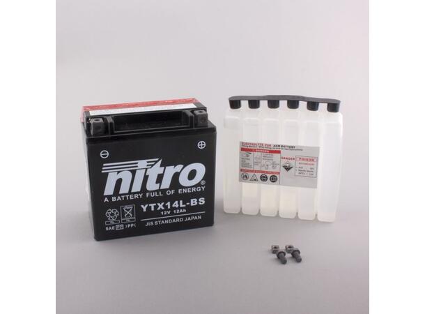 Nitro YTX14L-BS - 12V ATV/MC/Snøscooter Batteri