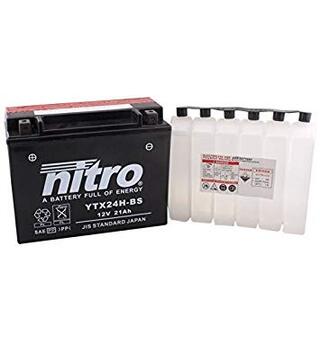 Nitro YTX24H-BS - 12V ATV/MC/Snøscooter Batteri 12V, 21Ah, 205x87x162, Syrepakke, AGM