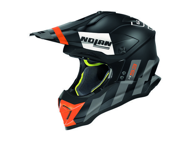 Nolan N53 Sparkler  Grå/Oransj M/58 MX-hjelm, komfort, agressiv design