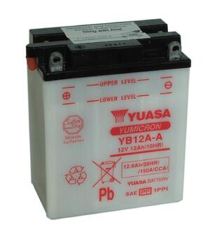 Yuasa YB12A-A - 12V ATV/MC/Snøscooter Batteri 12 Volt, 12 Ah, Inkl. Syrepakke