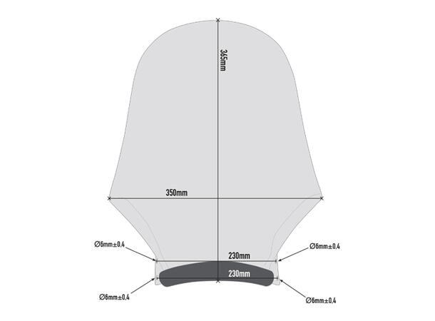 Givi A210 Universal Vindskjerm - Smoke 36.5 x 35 cm, monteringskit