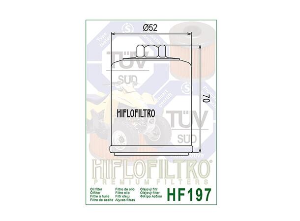 Hiflo HF197 Oljefilteer Aeon/Benelli/PGO Hyosong/Keeway/Polaris