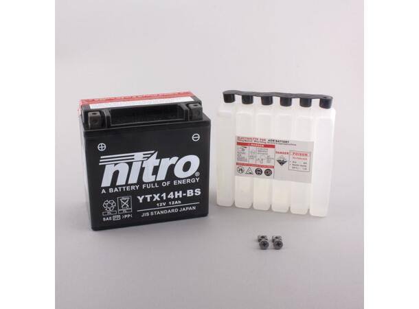 Nitro YTX14H-BS - 12V ATV/MC/Snøscooter Batteri
