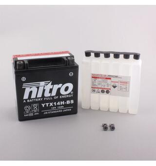 Nitro YTX14H-BS - 12V ATV/MC/Snøscooter Batteri 12V, 12Ah, 150x87x145, Syrepakke, AGM