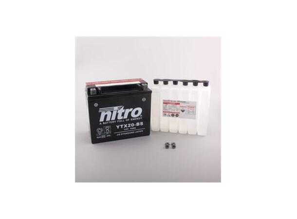 Nitro YTX20A-BS - 12V ATV/MC/Snøscooter Batteri