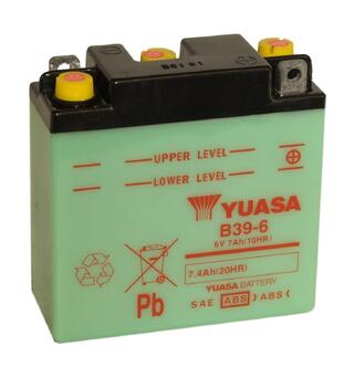 Yuasa B39-6 - 6V ATV/MC/Snøscooter Batteri 6 Volt, 7 Ah