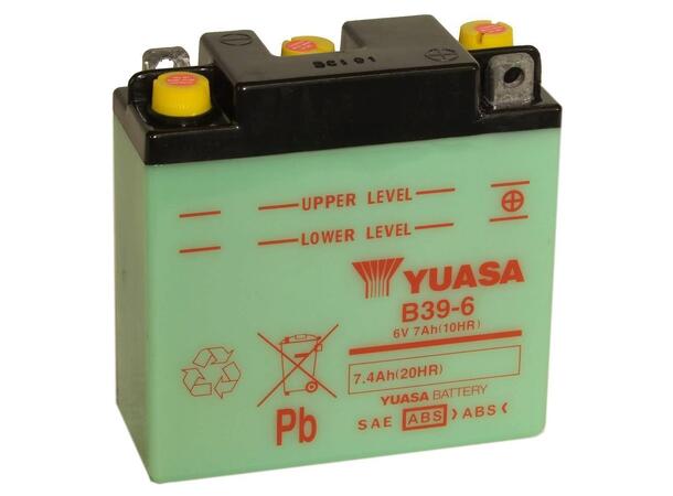 Yuasa B39-6 - 6V ATV/MC/Snøscooter Batteri