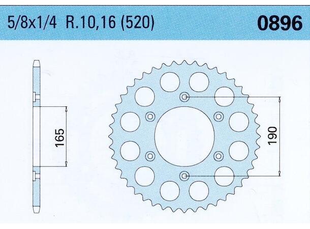 Drev bak KTM Alu MX 125 1988-89