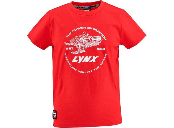 Lynx Logo T-Skjorte 128 cm / 7-8 år Barn - Rød