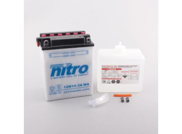 Nitro 12N14-3A - 12V ATV/MC/Snøscooter Batteri
