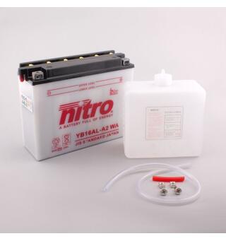 Nitro YB16AL-A2 - 12V ATV/MC/Snøscooter Batteri 12V, 16Ah, 207x72x164, Syreflaske