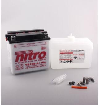 Nitro YB16B-A1 - 12V ATV/MC/Snøscooter Batteri 12V, 16Ah, 161x91x162, Syreflaske