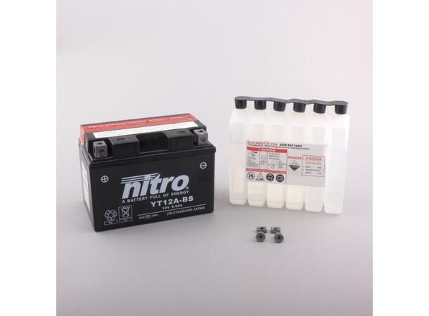 Nitro YT12A-BS - 12V ATV/MC/Snøscooter Batteri