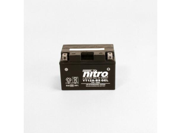 Nitro YT12A-BS - 12V ATV/MC/Snøscooter Batteri