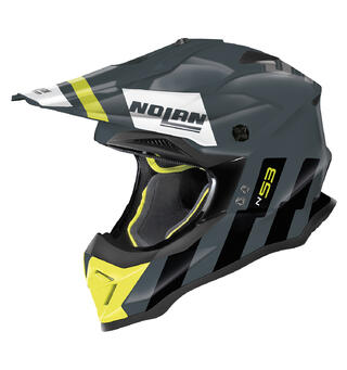 Nolan N53 Sparkler  Grå/Gul MX-hjelm, komfort, agressiv design
