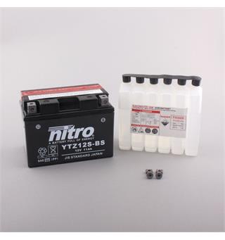 Nitro YTZ12S-BS - 12V ATV/MC/Snøscooter Batteri 12V, 11Ah, 150x87x110, Syrepakke, AGM