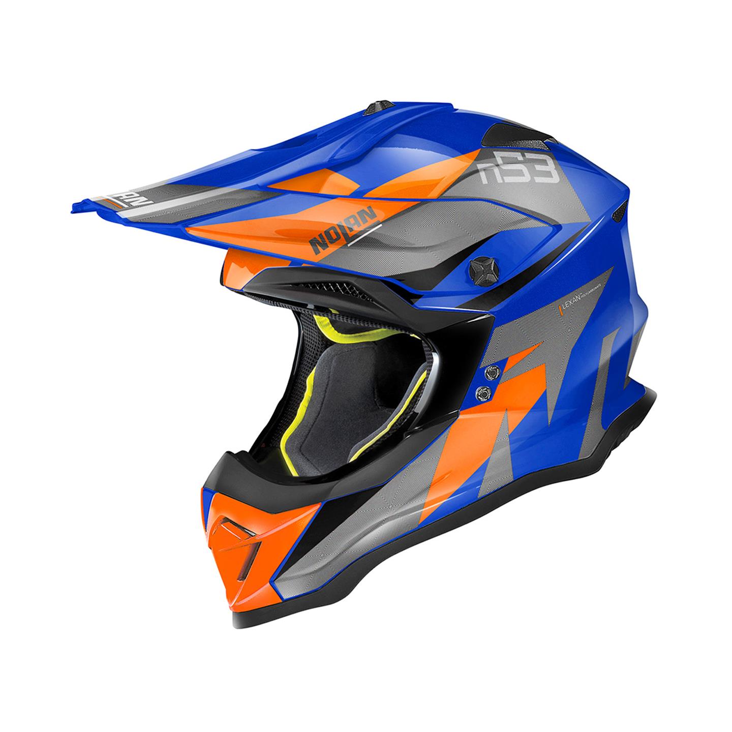 Nolan N53 Portland Crosshjelm – Blå/oransj XXL/64 MX-hjelm, komfort, agressiv design