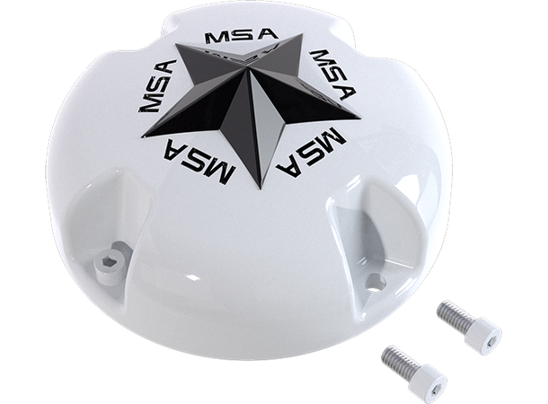 MSA Senterkopper - Bolt-On Wheel Cap Star, Hvit