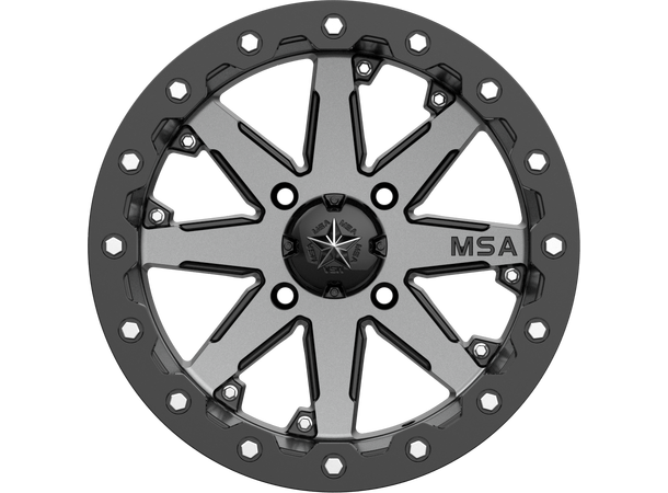 MSA M21 LOK 14x7 - 4/137, 0mm ATV/UTV Felg - Maskinert/Sort