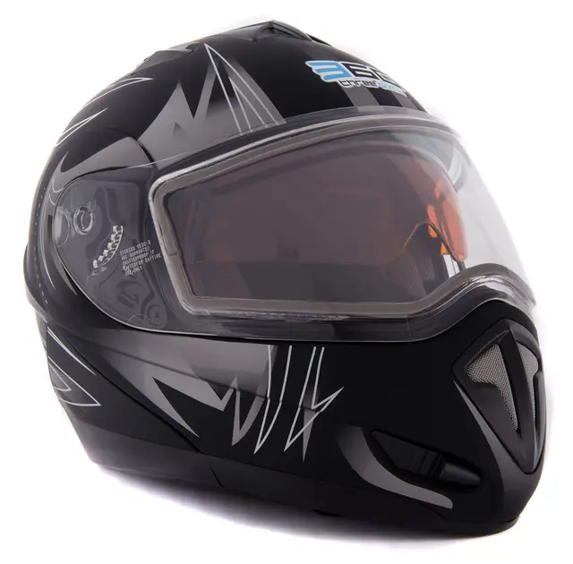 360 Modularhjelm - Deco Matt Sort, 54-XS Snøscooterhjelm på sitt aller beste 