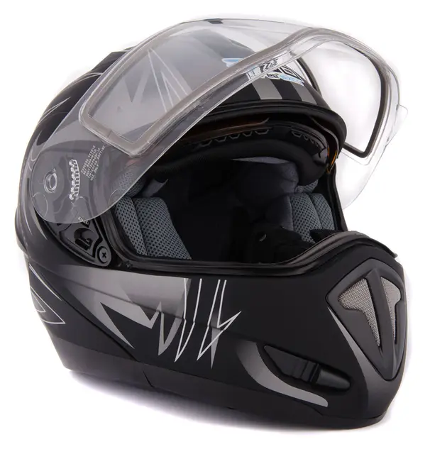 360 Modularhjelm - Deco Matt Sort, 54-XS Snøscooterhjelm på sitt aller beste 