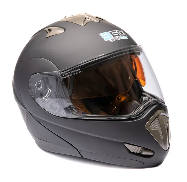 360 Modularhjelm EV - Matt Sort, 70-5XL Sett med komplett elektrisk visir 