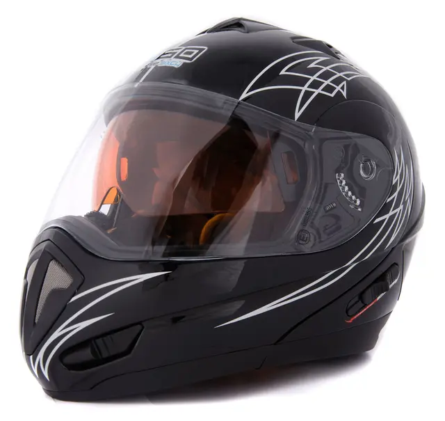 360 Modularhjelm - Pinstripe Sort, 54-XS Snøscooterhjelm på sitt aller beste 