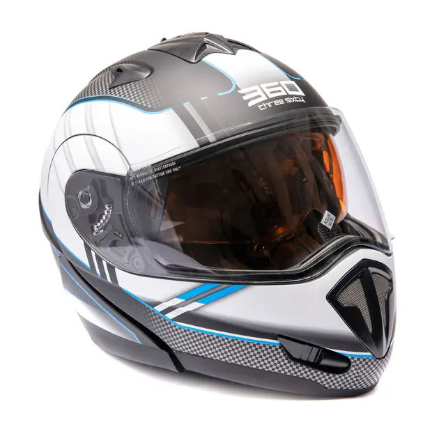 360 Modularhjelm - "XHT" Hvit/Blå, M/58 Nytt design på velprøvd modell 