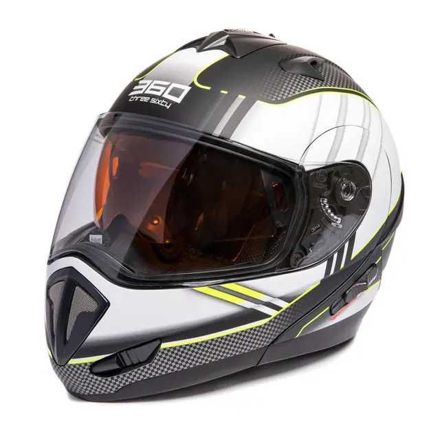 360 Modularhjelm - "XHT" Grå/Gul, S/56 Nytt design på velprøvd modell 