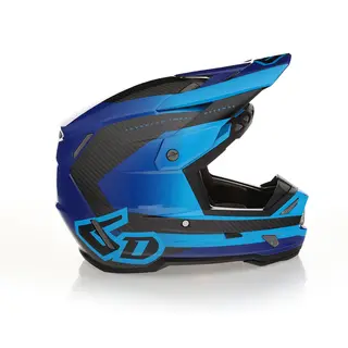6D ATR-3 FIM Pure Crosshjelm Gloss Cyan Blå