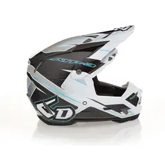 6D ATR-3 FIM Reflex Crosshjelm XS Gloss Hvit Cyan