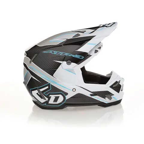 6D ATR-3 FIM Reflex Crosshjelm Gloss Hvit Cyan