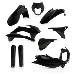 AC Full Plastic Kit Ktm Exc/Exc-F  2016 Black