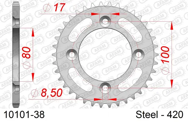 AFAM Bakdrev - Stål, #420 