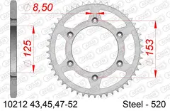 AFAM Bakdrev 520 St&#229;l - Honda CR/CRF,51T CR/CRF/XR 125-650cc