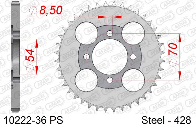 AFAM Bakdrev - Stål, #428 