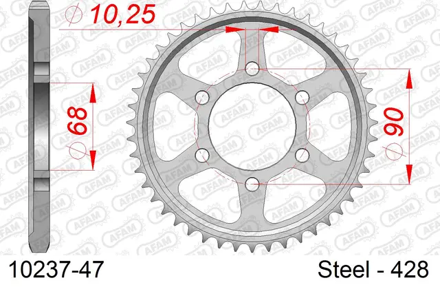 AFAM Bakdrev - Stål, #428 