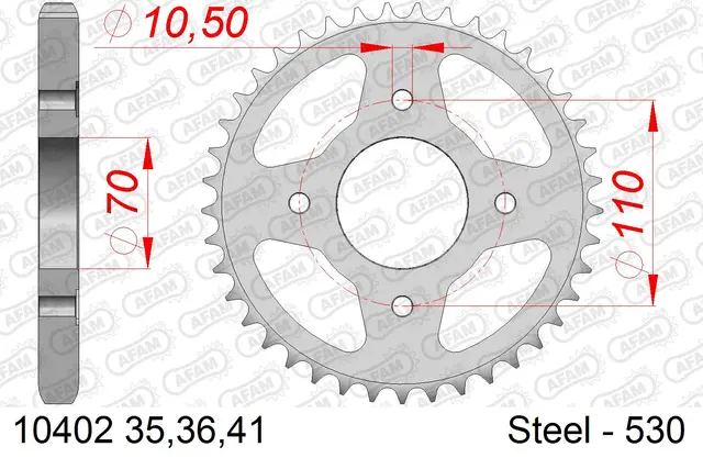 AFAM Bakdrev, Stål #530 - Honda 