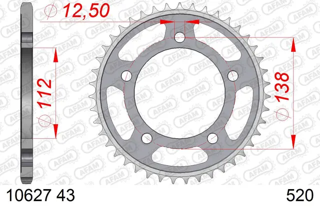 AFAM Bakdrev - Stål, #520, 45T 