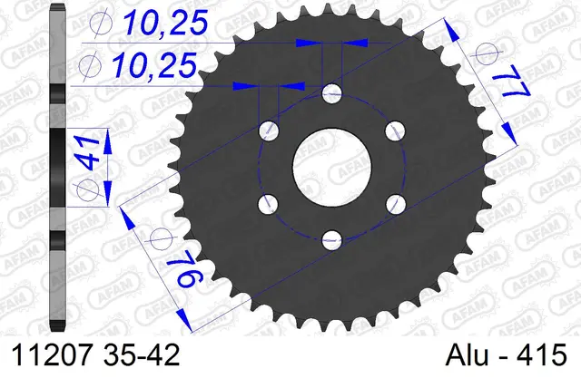 AFAm Bakdrev, Alu #415 - Honda, 35T 