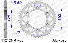 AFAM Bakdrev, Aluminium #520, 52T CRF125/250/450, CR 125/230/250/450,XR650