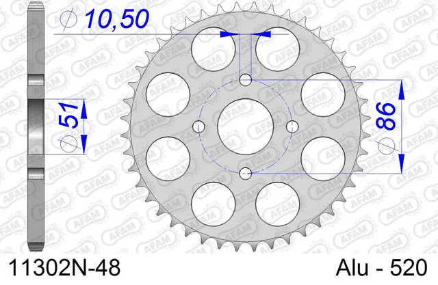 NB Bakdrev, Aluminium #520 WITHOUT AFAM MARK 