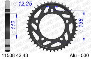 AFAM Bakdrev, Aluminium #530 - Honda CB900F 02-07, CB600F 91-96