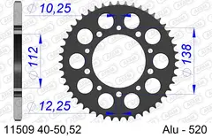 AFAM Bakdrev, Alu #520 - Honda/Yamaha 40 CB600/900,CBR600/650/900,VTR1000/YZF