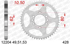 AFAM Bakdrev, Stål #428 - Yamaha DT, 49T DT/DT-Z/SR/XTZ