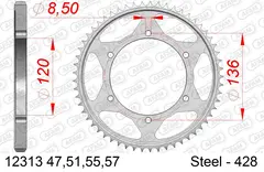 Bakdrev Yamaha TDR/TZR 125/FZR 400 57 TDR/TZR125